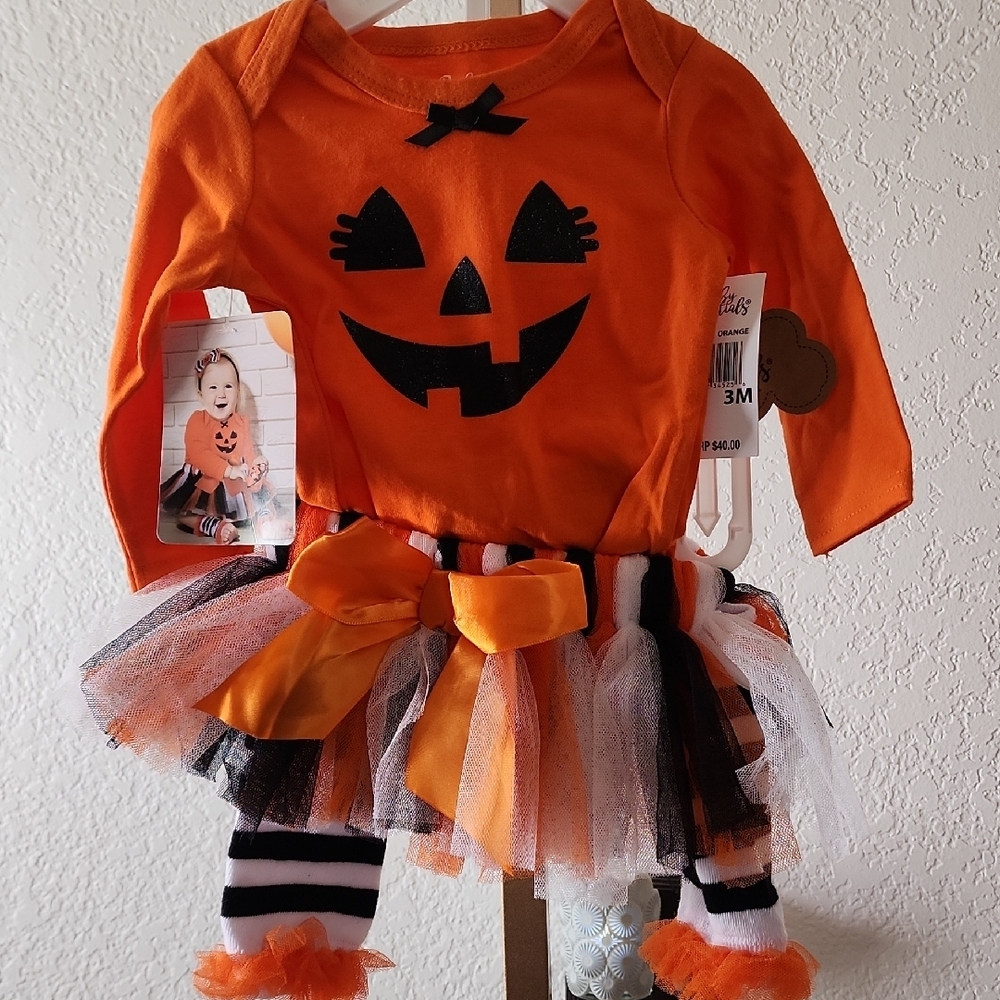 Baby Essentials Orange Pumpkin Tutu Costume